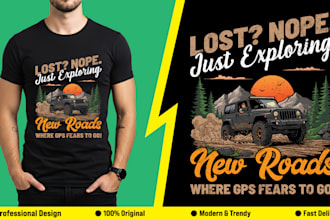 create professional typography t shirt design for pod, merch by amazon, etsy