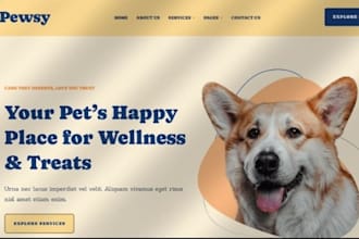 design pet grooming appointment booking website dog training pet sitting website