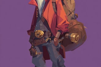 make 2d game character for game art