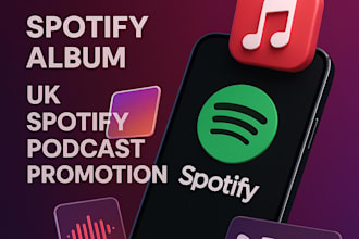 do spotify music promotion, spotify album  UK spotify podcast promotion