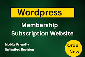 build wordpress membership website or subscription website