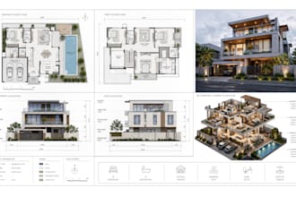 do autocad 2d floor plan, 3d floor plan design and architectural 3d rendering