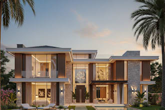 create modern  exterior designs with photorealistic 3d views
