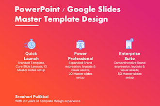 create powerpoint master template design for startups and corporates