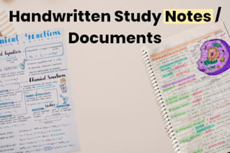 create neat handwritten notes, aesthetic study material and handwritten letters