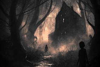 draw fantasy or dark creepy horror art illustration