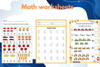 provide maths english and activities worksheets