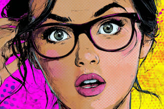 create a portrait or superhero in pop art or comic style