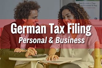 file german personal or business tax est, kst, vat in english and german