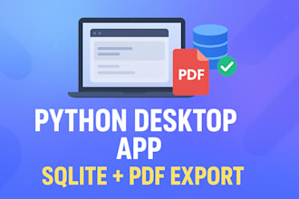 make python desktop application with sqlite and pdf upload