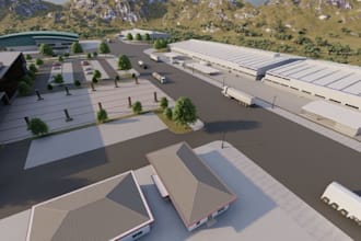 do 3d factory  3d warehouse, industrial building, factor 3d modeling