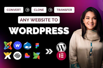 migrate or clone wix, squarespace, joomla, figma, webflow to wordpress