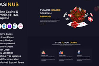do responsive tournament website, slot website, bet website, gamble website,logo