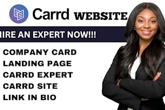 design carrd landing page, company card, link in bio, carrd expert