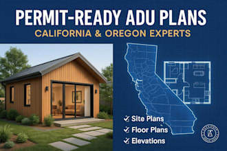 california adu floor plans, site plans elevation plans garage conversion plans