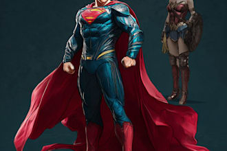 draw you as a superhero marvel or dc character