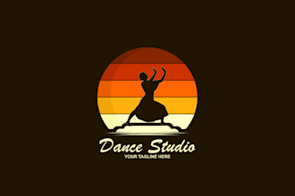 do dance studio vintage logo design with express delivery