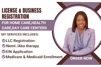 setup and license home health care agency with llc, ein, npi in florida, georgia