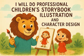 do professional children storybook illustration and character design