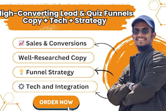 build a high converting lead generation funnel with quiz, copy, and tech setup