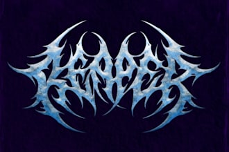 design a brutal heavy metal logo for your band, brand, or album