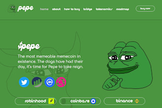 crypto landing page, memecoin website