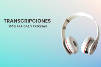 transcribo tus audios o videos en  español
