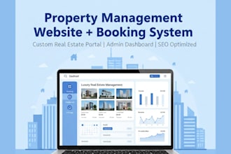 build property management website, real estate portal with admin dashboard