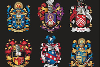 design vintage style crest heraldic shield, coat of arms, emblem logo for you