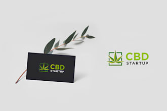 create minimalist cbd oil, hemp, cannabis brand logo design