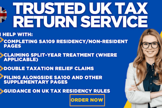 file your UK sa109 residency or non resident self assessment return