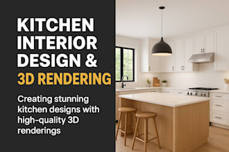 do kitchen interior design and 3d rendering kitchen design