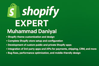 customize your shopify theme, setup store, and build custom apps