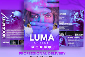 design epks, press kits, media kits, and speaker one sheets