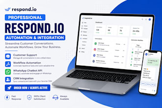 setup, automate respond io customer support integrate whatsapp CRM and workflow