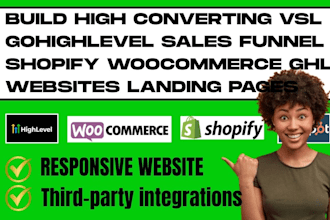 build high converting gohighlevel sales funnel shopify woocommerce ghl websites
