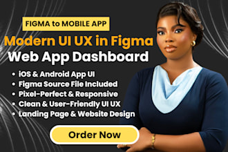 design modern mobile app, web app and website UI UX in figma