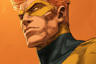 draw a comic book superhero illustration
