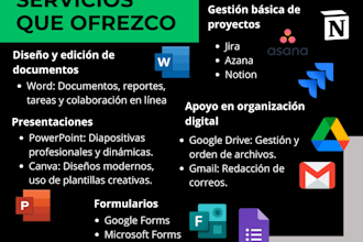 seré tu asistente virtual para tareas y organización