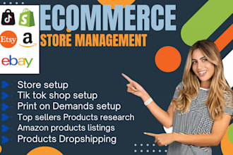store manager etsy shopify ebay walmart amazon tik tok shop setup dropshipping