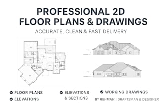 be your architect, draw 2d floor plans in autocad, revit and chief architect