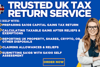 complete your UK sa108 capital gains tax return accurately