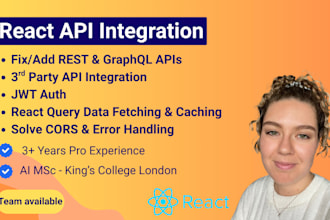 build or fix API integrations in react rest graphql auth
