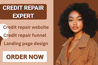 design credit repair website funnel credit repair landing page with click funnel
