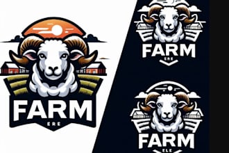 create esport farm sheep logo
