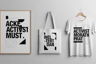 design minimalist typography for awareness, equality and statement t shirts