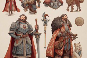 design awesome character dnd rpg fantasy cartoon art and map