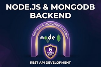 develop custom nodejs backend and rest API with mongodb