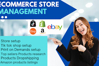 store manager ebay shopify walmart etsy amazon tik tok shop setup dropshipping