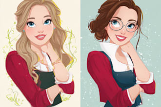 draw you cute disney portrait for streamer, bookwrite